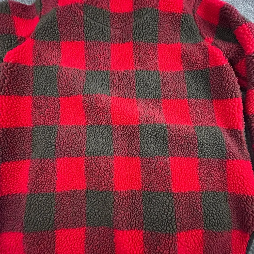 Abercrombie and Fitch Buffalo Plaid Sherpa 1/4 Zip Womens Size XS